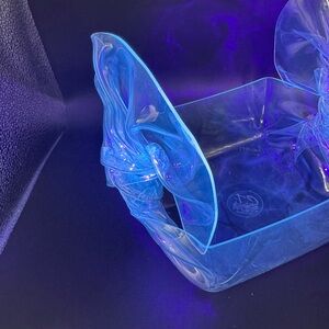 Vtg Signed 1997 CT Designs Charlevoix Lucite Twisted Tray UV Glow